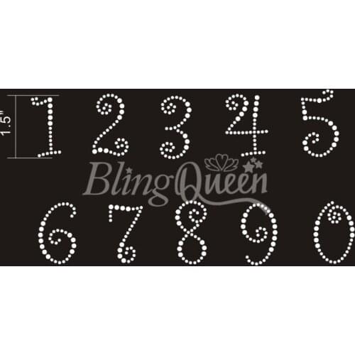 BlingQueen 25PCS/LOT Hot Fix Rhinestone Appliques Transfers Design