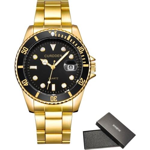 Big Brand Luxury Watches Men Stainless Steel Band Waterproof Date Gold Quartz Wristwatches Reloj Hombre Acero Inoxidable 2020