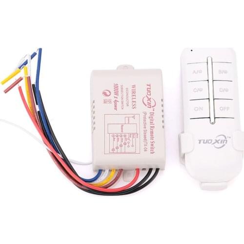 Digital 4 Channel Way Wireless ON/OFF Light Switch Remote Transmitter Wireless