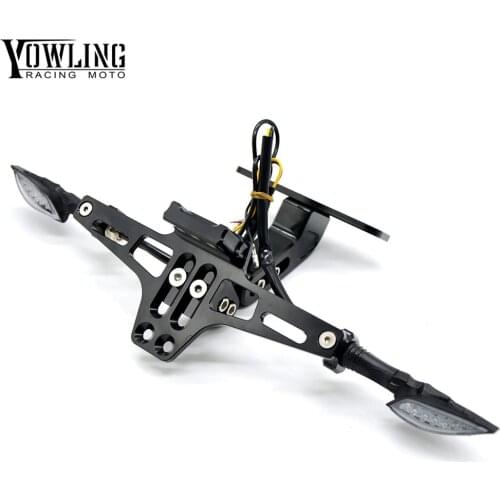 For MV Agusta Motorcycle CNC License Plate bracket folding LED Light Brutale 675 750 800 910 920 989 1078 1090 RR S