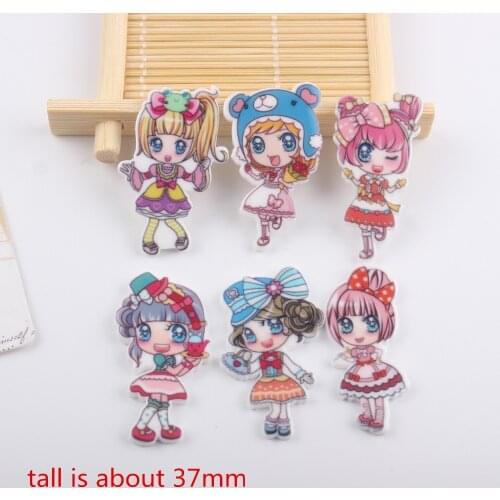 10pcs/lot planar resin cute girl flat back resin cabochons accessories new arrival tall is about 37mm