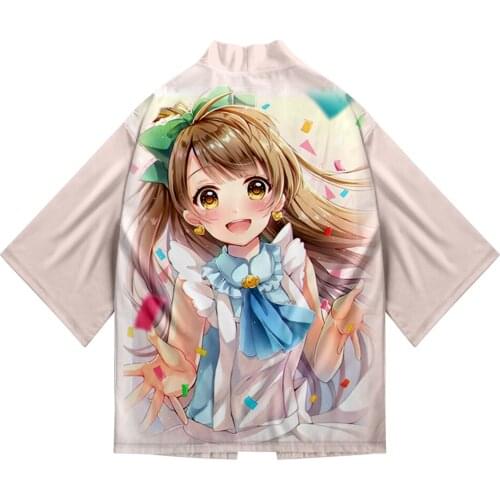 LOVE LIVE Kotori Minami Kawaii 3D Printed Kimono summer Women/Men Summer Casual Short Sleeve streetwear Kimono