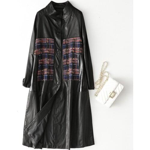 Genuine Leather Jacket Autumn Winter Coat Women Clothes 2020 Korean Vintage 100% Real Sheepskin Coat Black Windbreaker LW2155