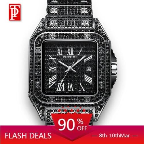 Diamond Fashion Watch Men Top Brand 2020 New Luxury Classic Designer Stainless Steel Band Black Watches For Men Reloj Hombre