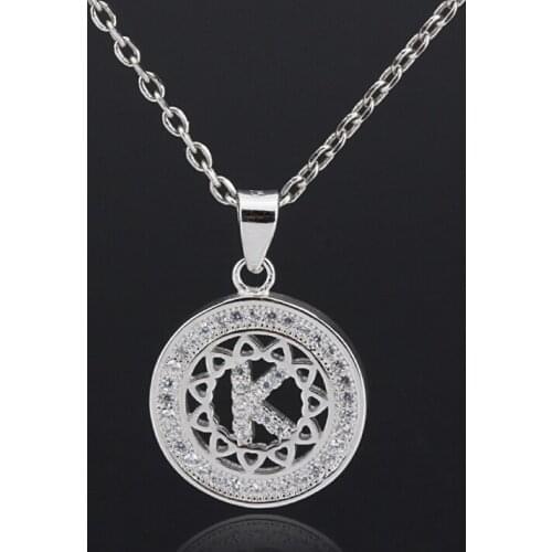 925 Sterling Silver Personalized Initial Letter Name Chain Pendant Necklace for Women Men Lovers Wedding Jewelry