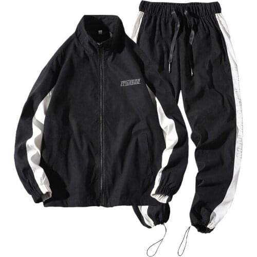 2019 Hip Hop Mens Sportswear Sets ( Jacket+Joggers ) Sports Suit Set Casual Mans Tracksuit Men Sportsman Streetwear Nine Pants