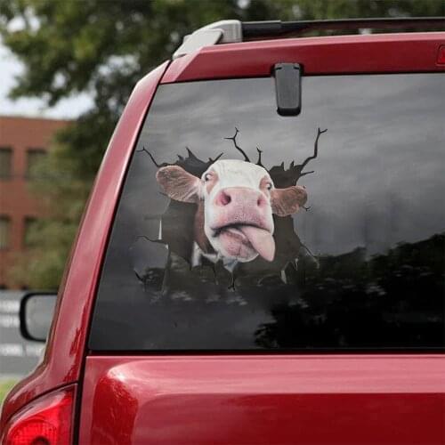 Cow Cattle Bull Dog Car Sticker Pet Funny Puppy Lover Window Paste Stickers Pig Decoration Decor Party Decal Cover Free Shipping