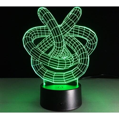 New 3D creative Strange LED model lamp colorful Atmosphere gifts Stereo visual smart home USB dry battery powered product A43