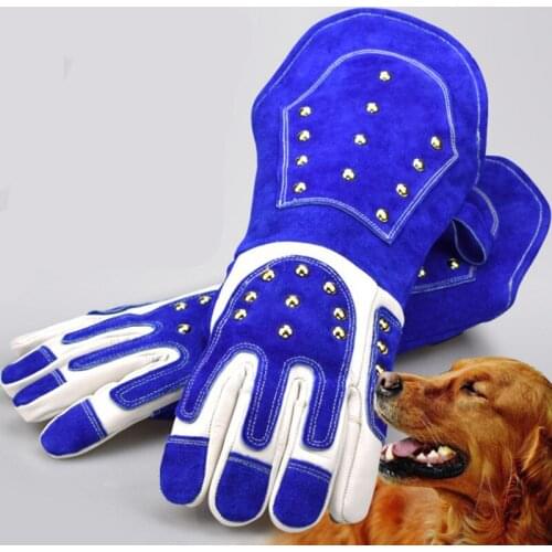 Dog Anti-bite Protection Gloves Cat Scratch Snake Bite Pet Bite Gloves Leather Thickening Training Dog Animal Anti-biting Gloves