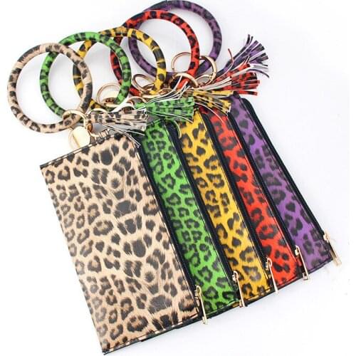 National Style Pendant Bag Bracelet Snake Leopard Print PU Leather Tassel Leather Card Package 2020 New Fashion Women Jewelry