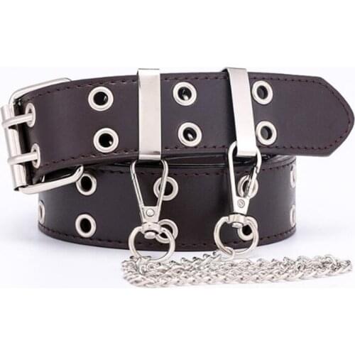 Fashion Punk Chain Belt Women Jeans Harajuku PU Leather Buckle Belt Ladies Vintage Waist Casual ceinture PJ295