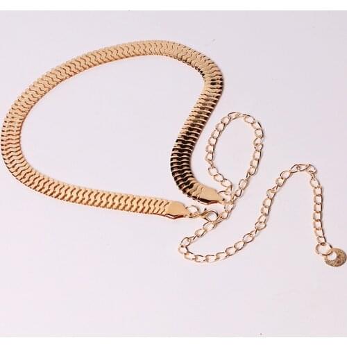 High Waist Gold Silver Belts Women Fashion Waistbands All-match Belt For Party Jewelry Dress Waist Metal Chain Belts Waistband
