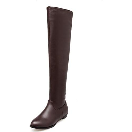 Big Size Round-headed, thick-heeled, low-heeled side zipper, knee-length, square-heeled Knight boots