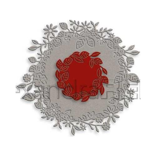 Dies Scrapbooking Metal Wreath of Flowers and Leaves Cutting Dies Craft Embossing Make Paper Greeting Card Making Template DIY
