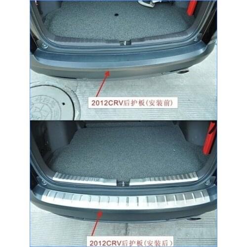 Higher star stailness steel car rear trunk protection scuff plate sticker(outside) For Honda CRV 2012-2014