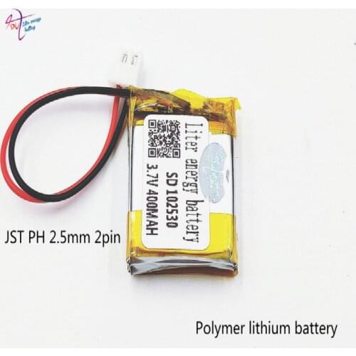 XHR-2P 2.54 400mAh 3.7V lithium polymer battery 502530*2 speaker navigator learning machine 102530
