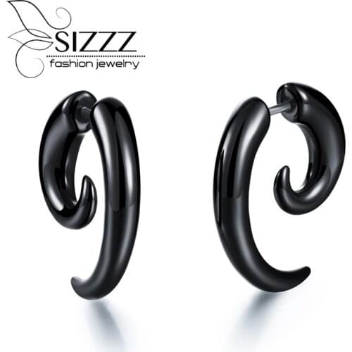 New Arrival Fashion Jewelry Delicate Acrylic Trendy Accessories Black Color Snail Shape Woman Stud Earrings
