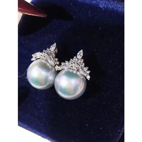 D317 Pearls Earrings 925 Sterling Silver Jewelry 9-10mm Fresh Water Pearls Stud Earrings for Women Fine Pearl Earrings