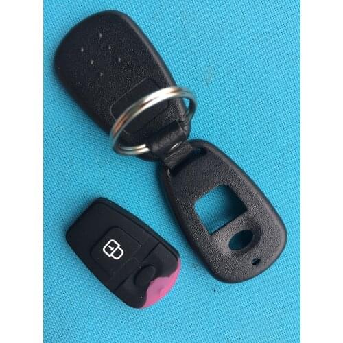 1Pc Replacement Car Key Case Blank For Hyundai Santa Fe Elantra 2 Buttons Remote FOB Shell With Rubber Pad No Logo Accessories