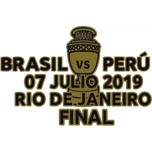 2019 Final Copa America Match Details Brazil Vs Peru Matchday Details Soccer Patch Iron Badge