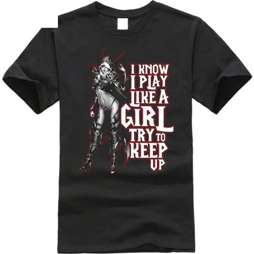 2020 Hot Men Shirt World Of Sylvanas Windrunner Try To Keep Up Shirts