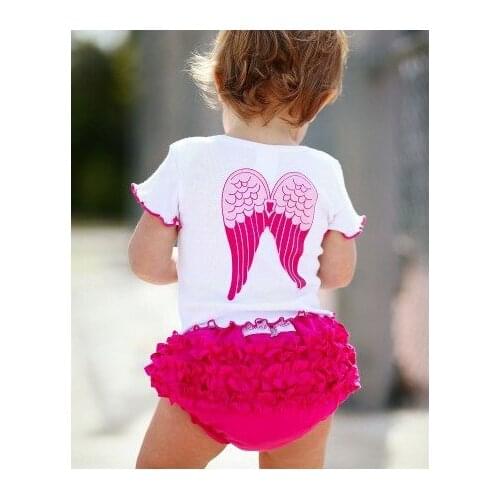 2020 Summer style Baby Girl Clothes Set Cotton Short sleeve Printing Wings T shirt+Shorts 2Pcs Newborn Toddler Baby Clothing Set
