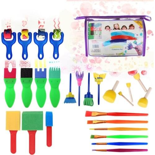 26 PCS Sponge Paint Brush For Kids DIY Graffiti Sponge Brushes Funny Toys Art Supplies Seal Painting Educational Toy Drawing Toy