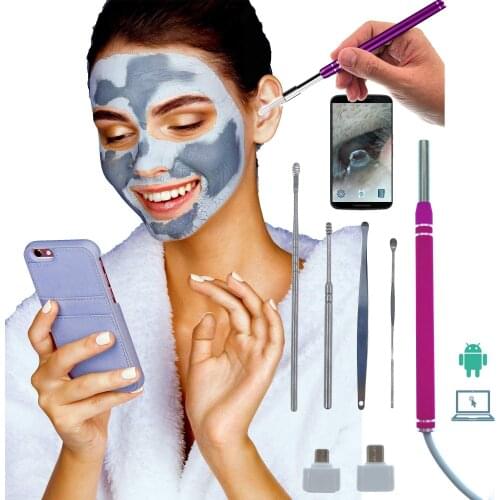 Spade Ear Cleaning 3 IN 1 Inspection Camera Portable Medical Otoscope 5.5mm Ears Endoscope Ent Otoscopio USB Earwax Removal Tool