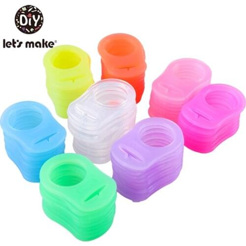Lets Make BPA Free 50pc baby silicone baby pacifier mam dummy chain holder pacifier clip adapter rings Colorful teething beads