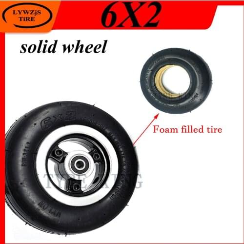 6 Inch Solid Wheel 6x2 Solid Tire Foam Filled Tyre for Mini Electric Scooter Fast Wheel F0 Explosion Proof Wheel Part