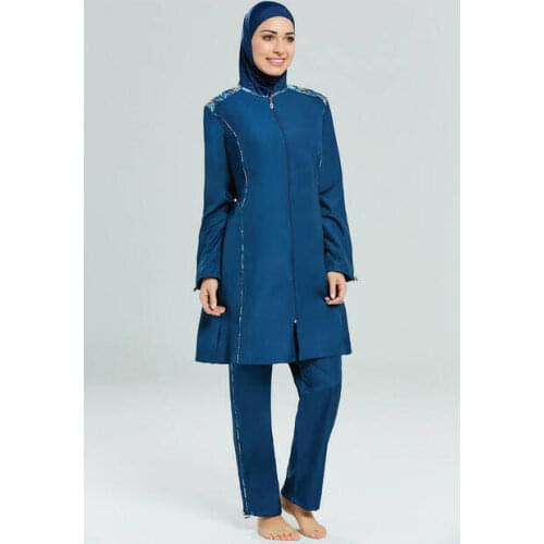 Adasea 1150-19 Light Navy Blue Full Off Hijab Swimwear