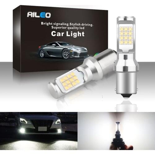 AILEO 2x White Canbus No Error P21W LED Bulb for VW Volkswagen Transporter Multivan led Daytime Running Lights DRL