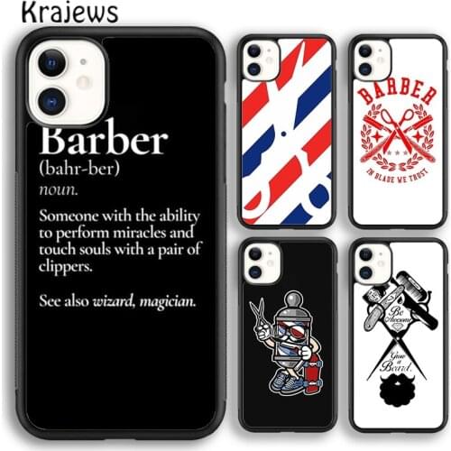 Krajews funny letter barber shop Hair Phone Case Cover For iPhone 5s 6s 7 8 plus X XS XR 11 12 pro max Samsung Galaxy S8 S9 S10