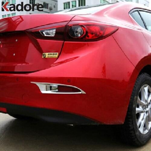 For Mazda 3 Axela 2013 2014 M3 ABS Chrome Tail Rear Fog Light Foglights Cover trims lamp covers Decoration 2pcs Car Stickers