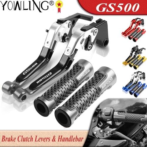 For SUZUKI GS500 GS 500 1989-2008 2007 2006 2005 Motorcycle Accessories Aluminum Adjustable Brake Clutch Levers Handle Bar Grips