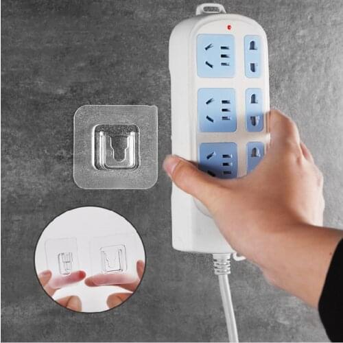 Double-Sided Adhesive Wall Hooks Hanger Strong Snap Button Hooks Home Kitchen Transparent Suction Cup Sucker Wall Storage Holder