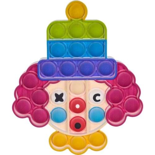 New Clown Simple Dimple Kids Fidget Toy Push Bubble Stress Sensory Toy Relief Anti-stress Hand Game Toys for Children Adult