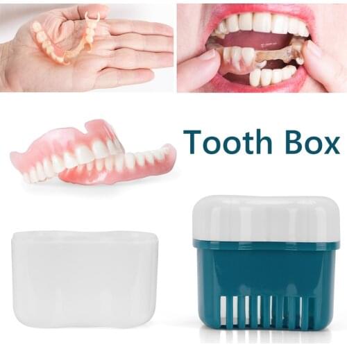 Denture Box Bathroom Denture Cup False Tooth Holder Mouthguard Cleaning Container Dental Retainer Organizer Storage Case