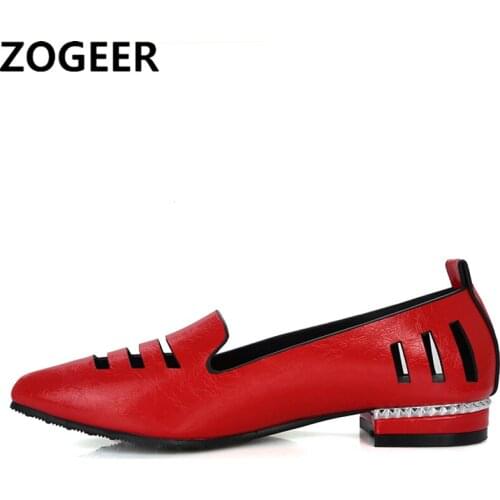 Summer Womens Flat Shoes Fashion Flats Loafers Spring autumn Female oxford Shoes Casual Cut-out Red White Shoes Large Size 48