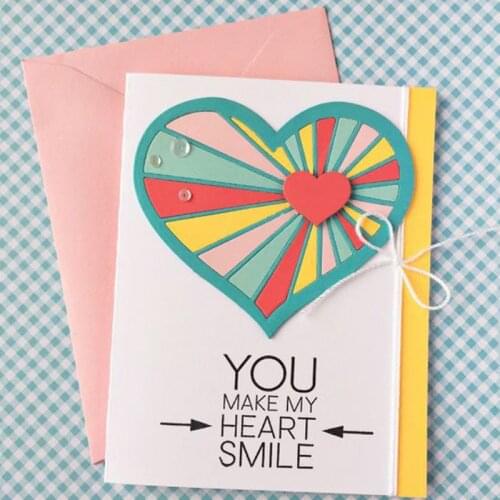 Sweet Heart Shape "Happy" Metal Cutting Dies For Scrapbooking Craft Die Cut Card Making Embossing Stencil Decoration