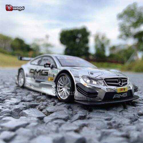 Bburago 1:32 Mercedes-Benz AMG Rally No. 5 Silver WRC rally car model Simulation Alloy Car Model Collect gifts toy