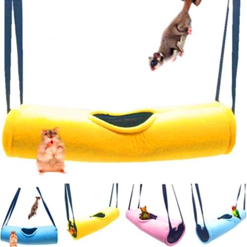 Soft Warm Tunnel Hamster House Pet Sleeping Play Cage Hanging Swing Hammock