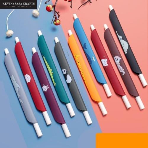 5pcs/set Gel Pen Set With Rule Function 0.5mm School Stationery Suppliers Office Accessories Presented By Kevin&sasa Crafts