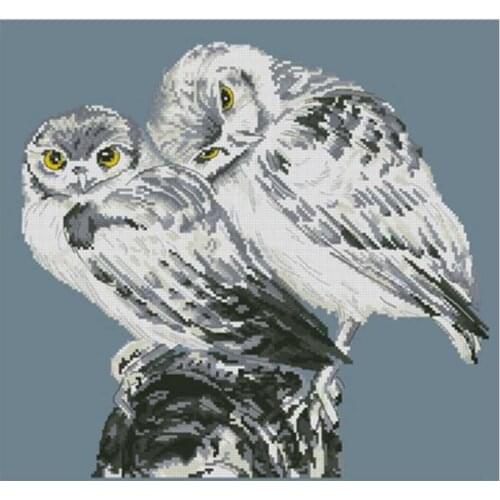 Couple owls patterns counted 11CT 14CT Cross Stitch Sets DIY wholesale Chinese Cross-stitch Kits Embroidery Needlework
