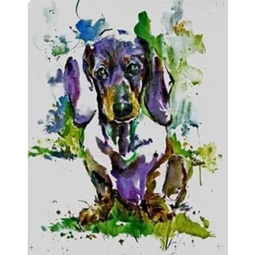 Full square diamond painting dachshund cross stitch Mosaic diamond cute pet dog Diamond Embroidery pictures of Rhinestone E1629