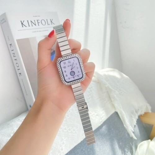 Stainless Steel Band for iWatch 6SE 40mm 44mm Metal Slim Bracelet Strap Correa for Apple Watch 38mm 42mm Series 5 4 3 2 1 Women