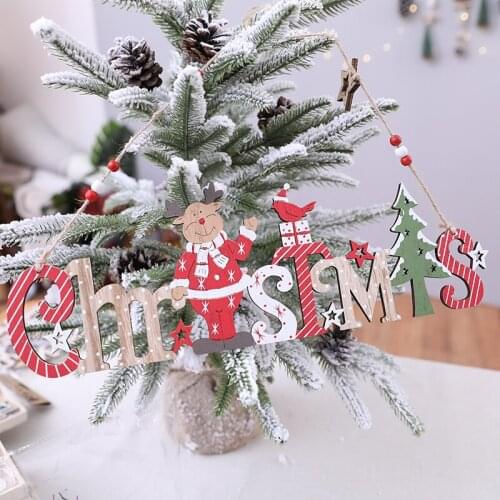Christmas wooden English brand Christmas Tree Pendant shopping mall window home party large scene decoration props
