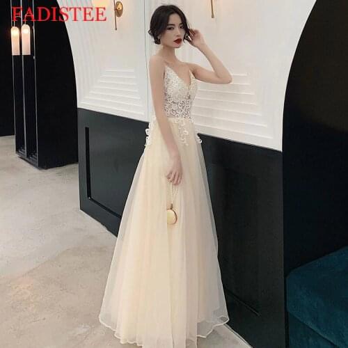 Sexy V-neck Evening Dress Formal Prom Party Robe De Soiree Gown Robe De Soirée De Mariage вечерние платья Lace Appliques
