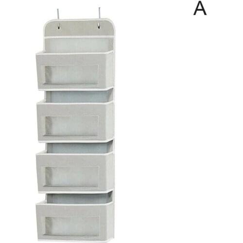 Non-Woven Storage Bag 4 Big Pockets Behind The Door Storage Organizer Kitchen Wardrobe Storag Bathroom M1A8
