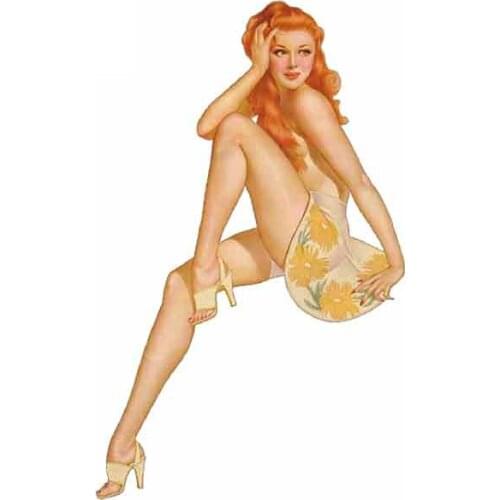 JuYouHui Exterior Accessories Decal Funny Fashion Car Stickers Vintage Sexy Girl Decals Vinyl Car Window Motorcycle PVC 13cm